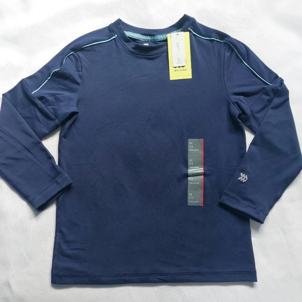 all In Motion Boys t-shirt Long Sleeve‎ Navy Size XS 4-5